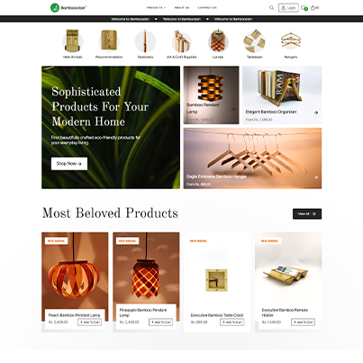 Client pf CreativeWebo Case Study Mock ups of Bamboostan Website Development 