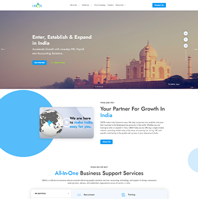 Client pf CreativeWebo Case Study Mock ups of obox Website Development 
